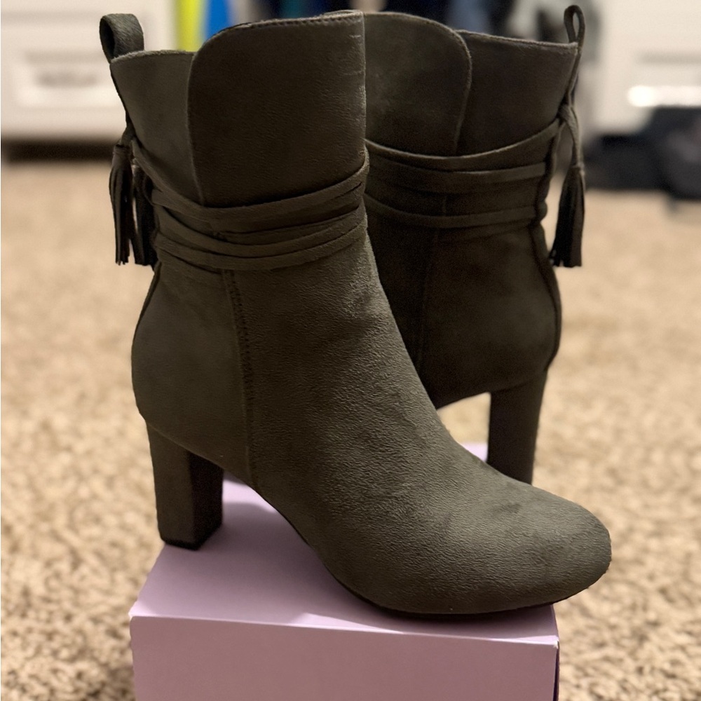 Grey suede boots